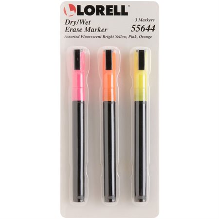 MARKER DRY / WET FLUOR ASST 3 / PK