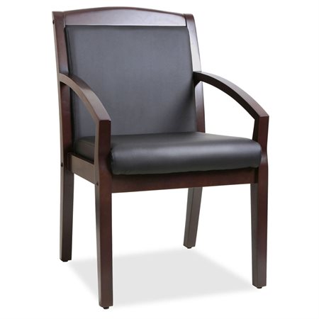 Sloping Arms Wood Guest Chair