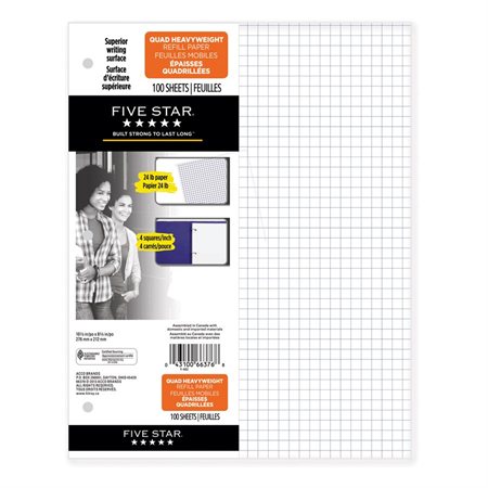 Five Star® Quadruled Loose-Leaf Sheets