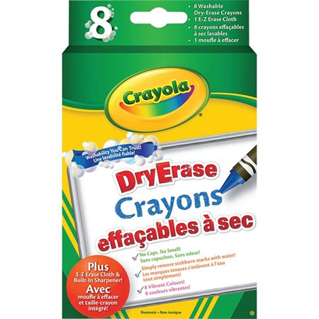 Crayons de cire effaçables à sec