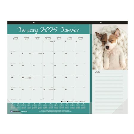 Man's Best Friends Monthly Desk Pad Calendar (2025)