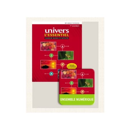 Univers - L'essentiel - Cahier de savoirs et d'activités 1 + Ensemble numérique - ÉLÈVE 1 (12 mois)