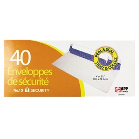 Enveloppe #10 confidentielle - Paquet de 40