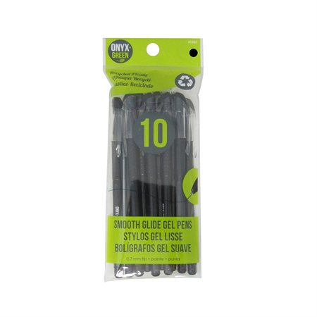 Pack of 10 black ink gel pens