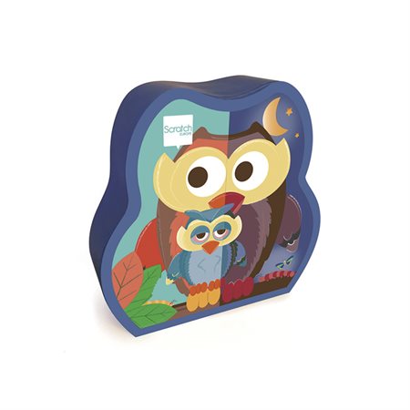 Scratch - Contour Puzzle 2-sided Owls 39 pieces