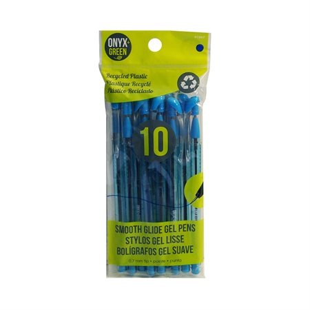 Pack of 10 gel pens with onyx blue ink
