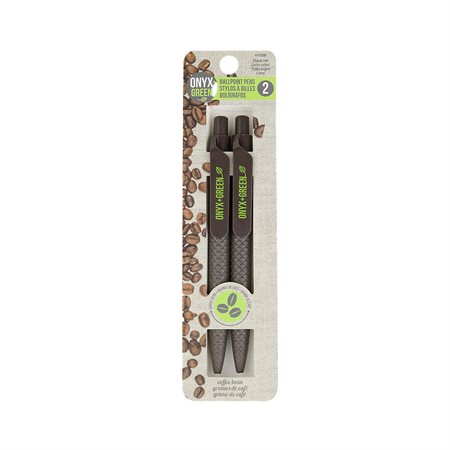 Pack of 2 retractable ballpoint pens with black ink