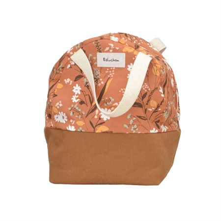 Baluchon Lunch Box with Flowers Patterns -Terracotta