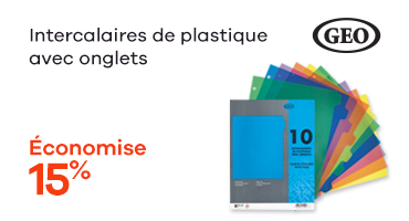 Intercalaires de plastique avec onglets